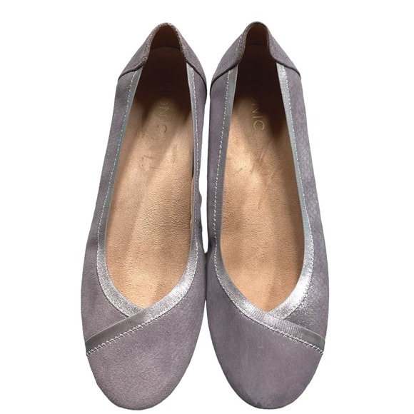 Vionic Spark Caroll Women's Ballet Flats Size 10 Purple Metallic Leather Comfy - Picture 2 of 12